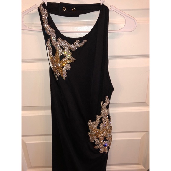 New Balmain Embellished Crystal Halter Midi Dress - Picture 8 of 8